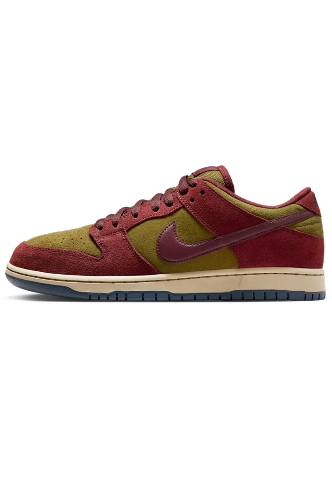 Nike SB Dunk Low Pro "Dark Team Red and Olive Flak" Skate Shoes