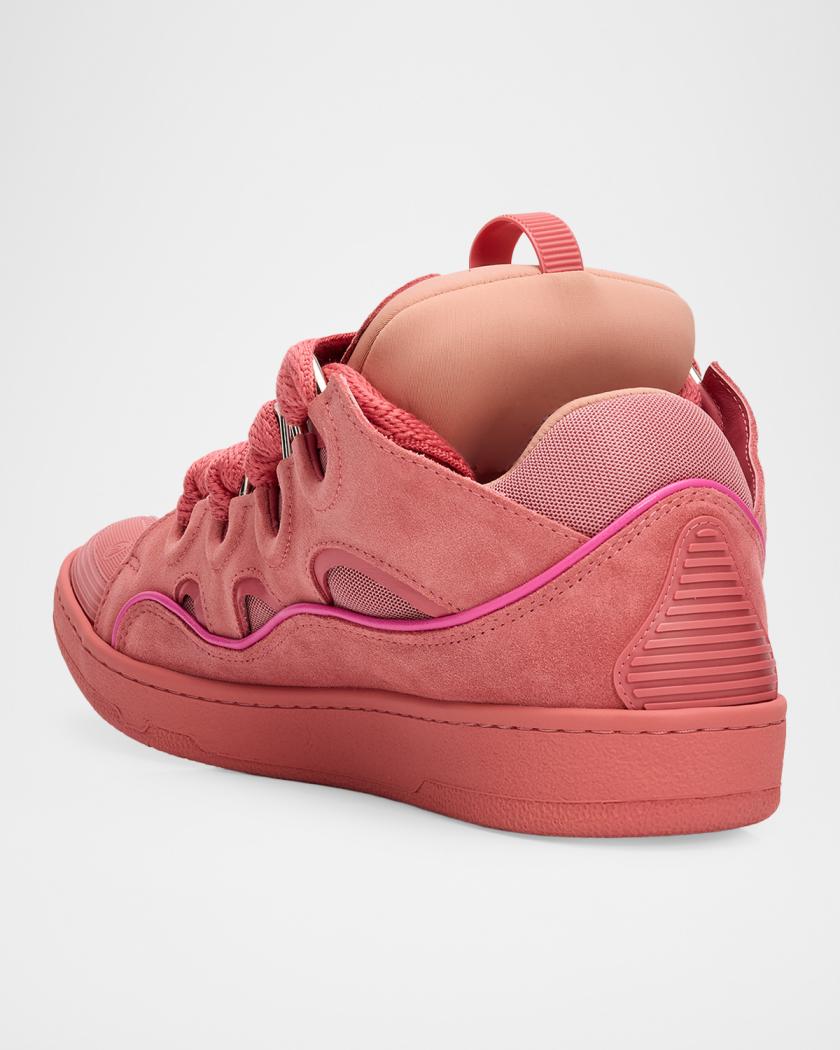 Men's Curb Tonal Suede and Mesh Sneakers