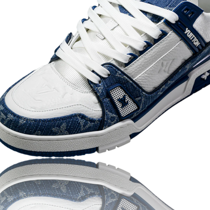 LOUIS VUITTОП TRAINER LOW 'MONOGRAM DENIM WHITE BLUE'