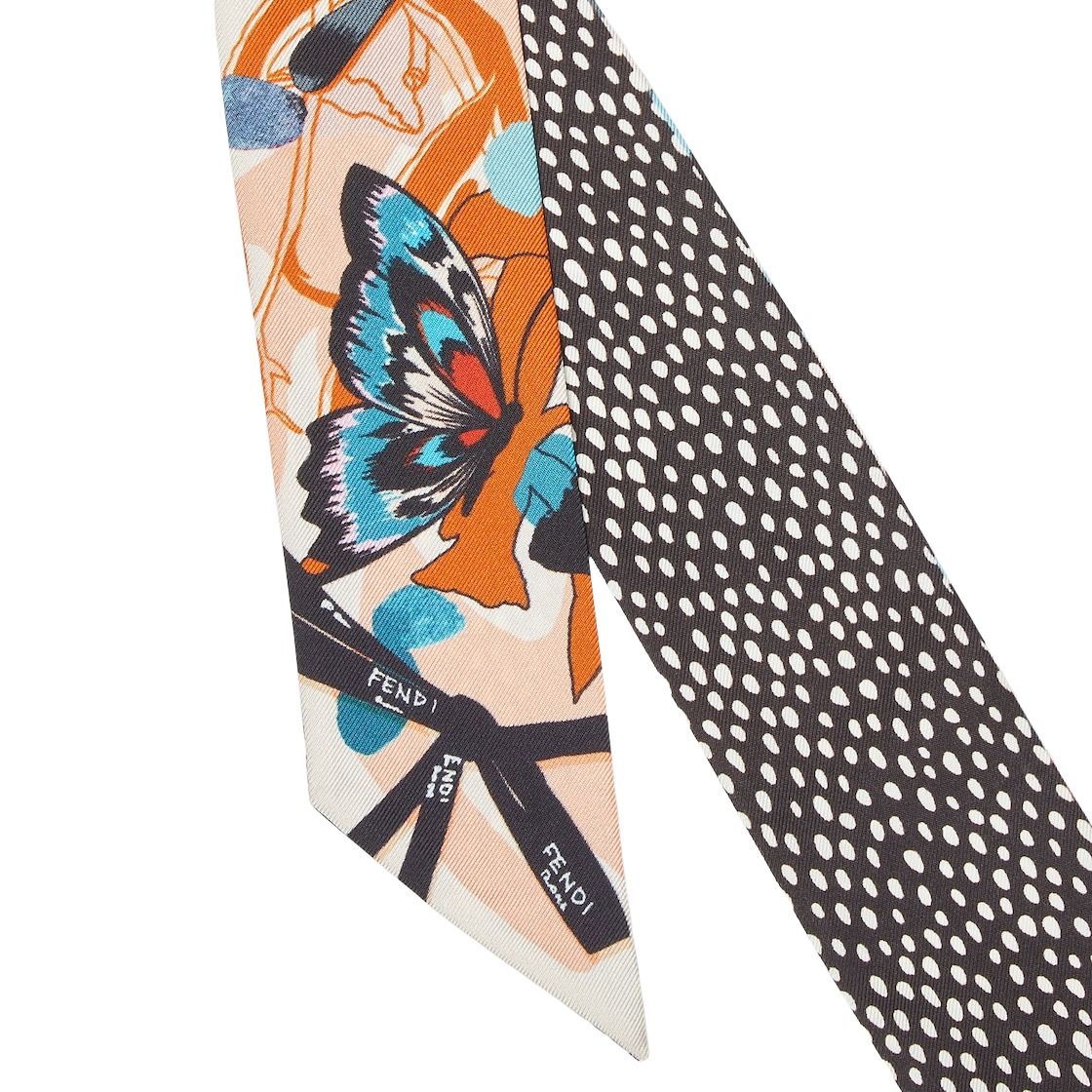 (WMNS) Fendi SS26 Wrappy Silk Narrow Scarf 'Orange' FXT011AWESF1UTT