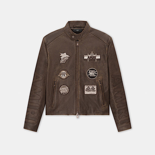 AMIRI PATCH RACER JACKET - Walnut Brown