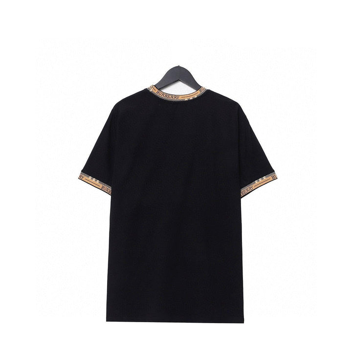 Burberry Luxury T-Shirt Without Collar 'Black & Beige' - Premium Cotton Tee