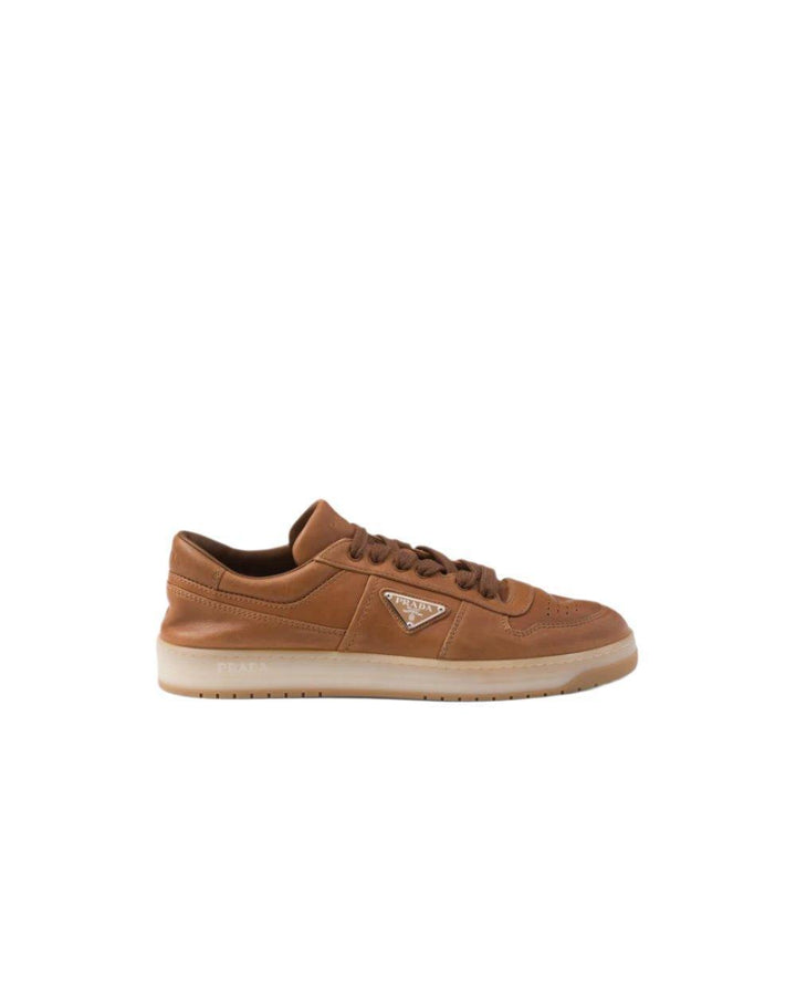 Prada Downtown nappa leather sneakers 'Brown'