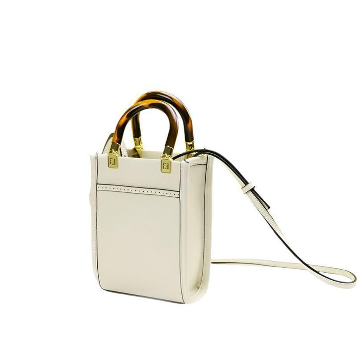 Fendi  Vitello King Plexiglass Logo Embossed Mini Fendi Sunshine Shopper Tote