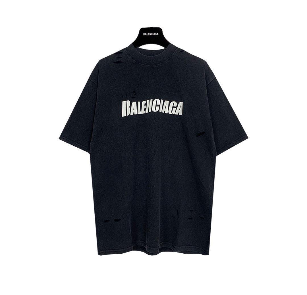 Balenciaga Black T-Shirt Without Collar