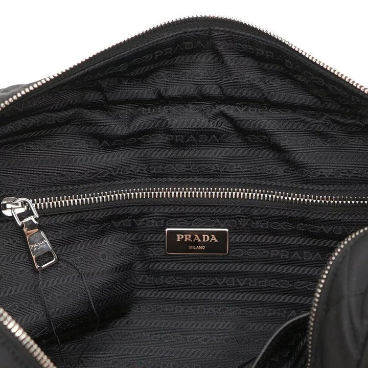 Prada Chain Shoulder Bag Quilted Black Nylon