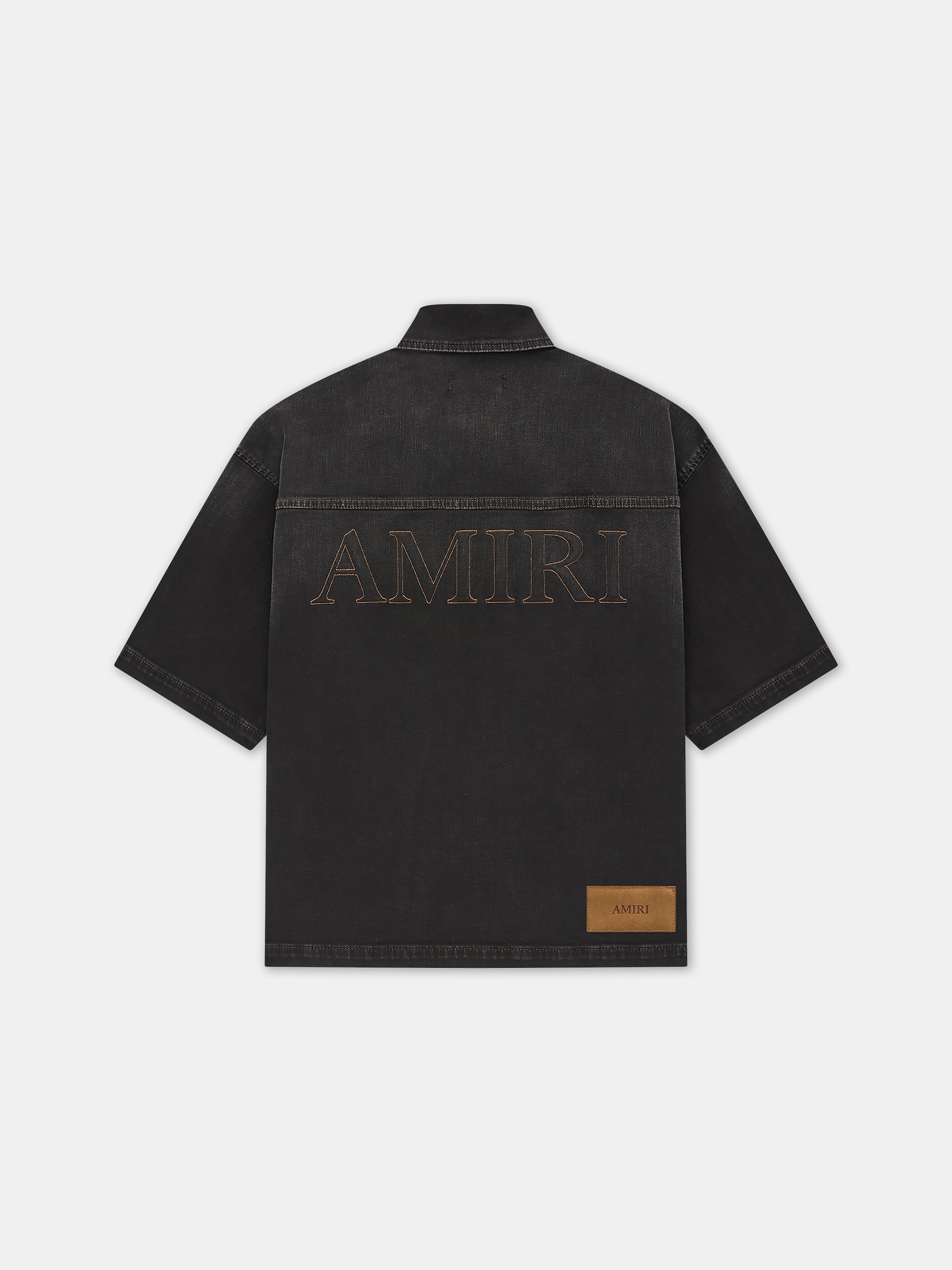 AMIRI 3D SHORT SLEEVE SNAP SHIRT - Vintage Black