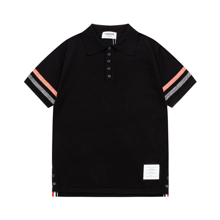 Thom Browne Black T-Shirt with Collar