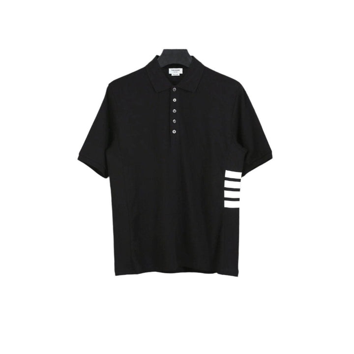 Thom Browne Black T-Shirt with Collar