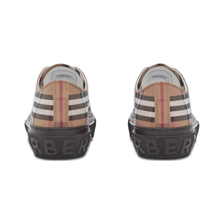 Burberry Vintage Check Lace Up Sneaker Beige Brown