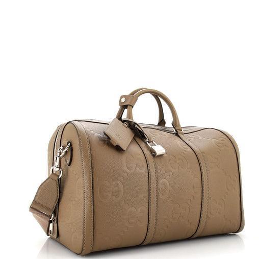 Gucci Duffle Bag Jumbo GG Embossed Leather Small