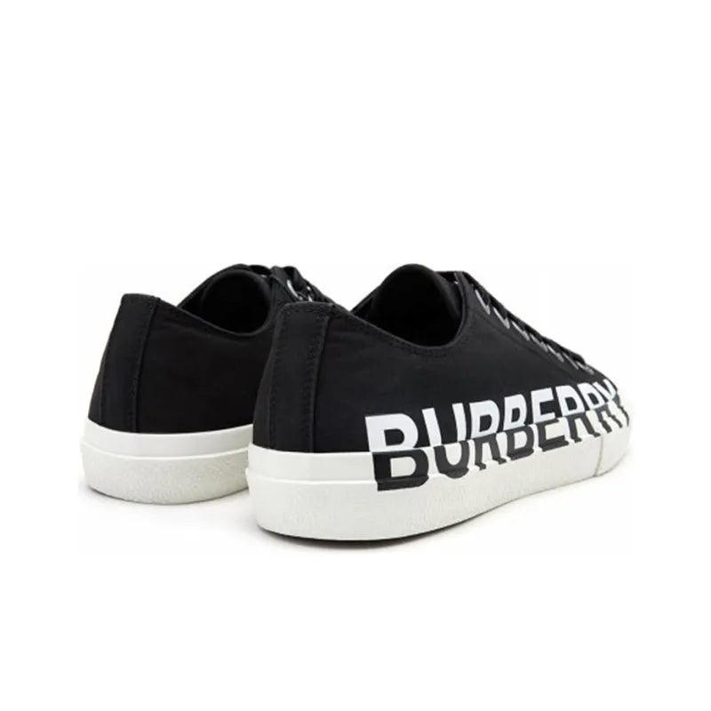 Burberry Logo Print Two Toned Sneakers 'Black Cotton White Sole'