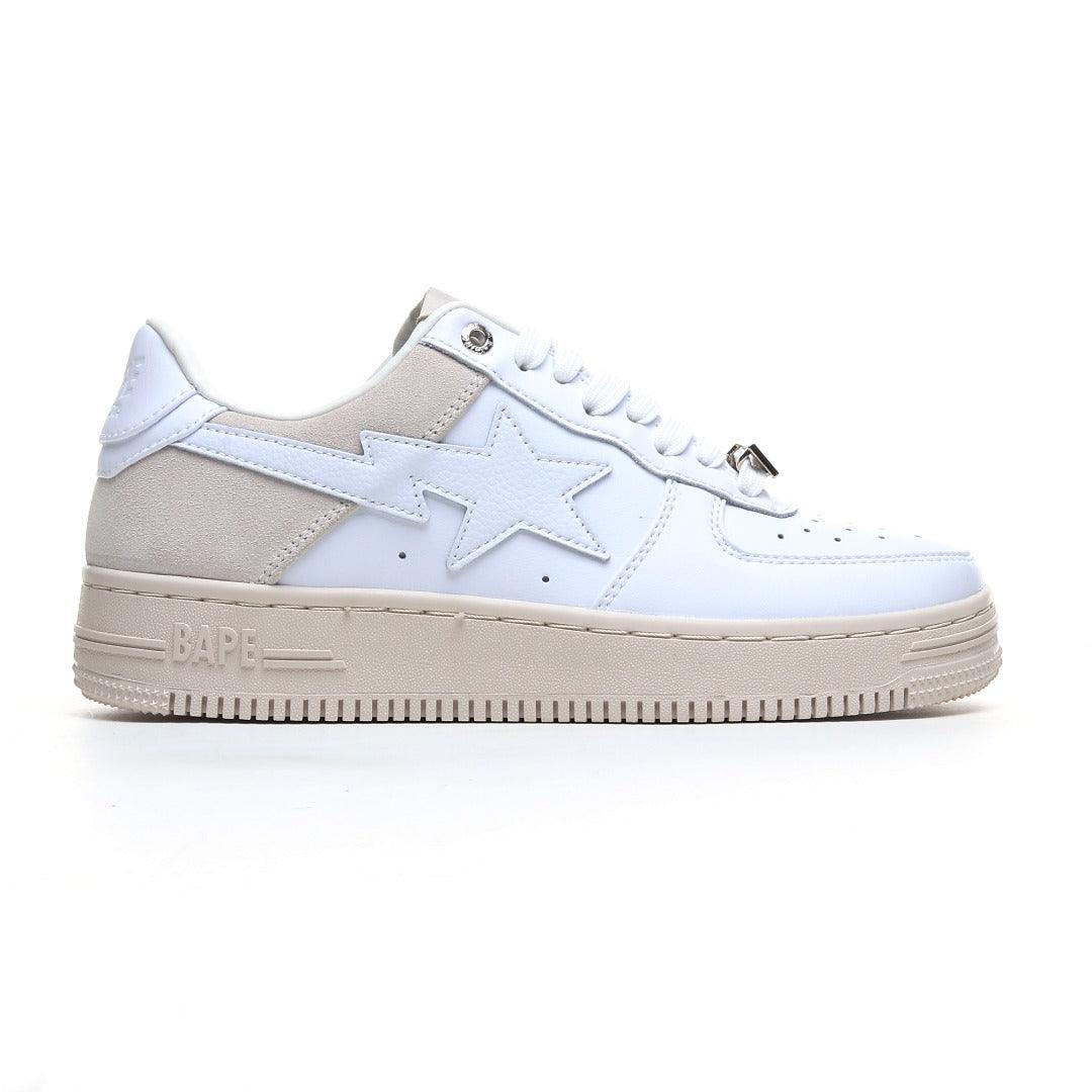A Bathing Ape Bape Sta Low Suede Heel White