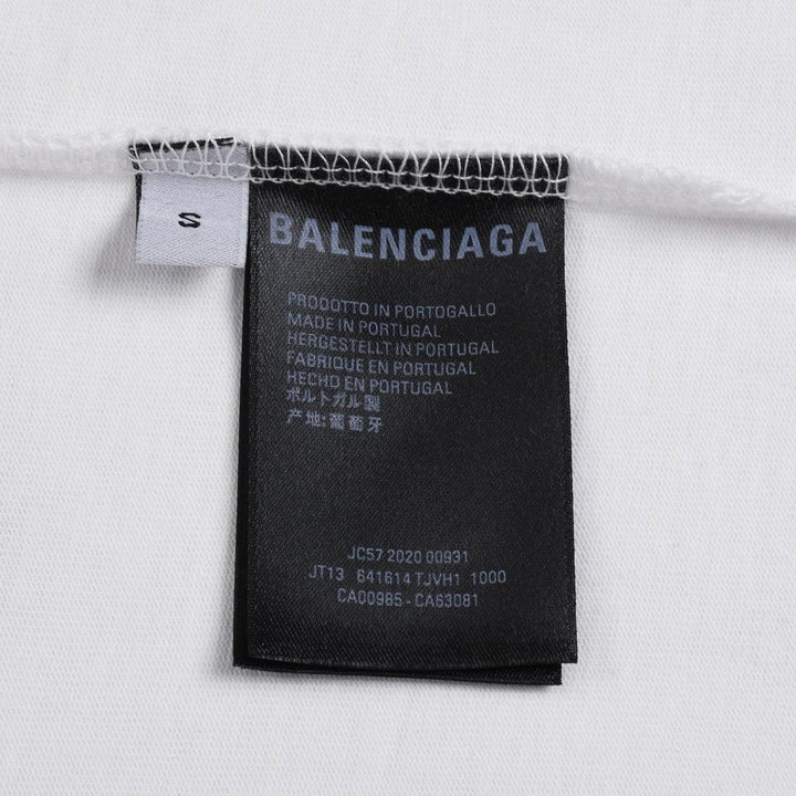 Balenciaga White & Green T-Shirt Without Collar