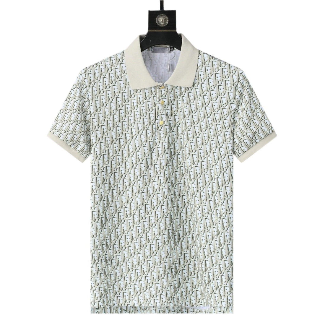 Dior Geometric Green T-Shirt With Collar