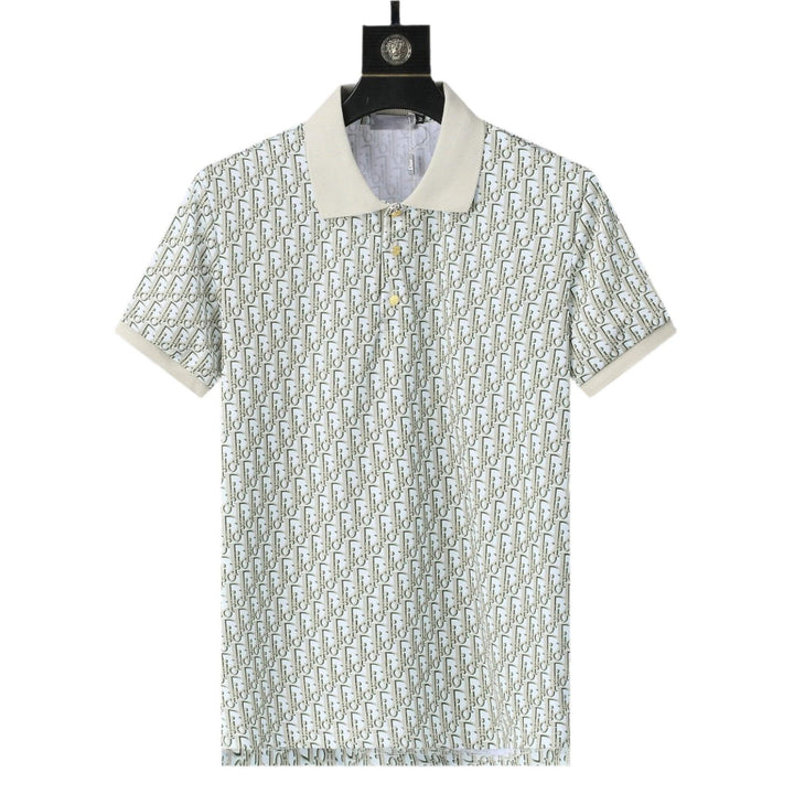 Dior Geometric Green T-Shirt With Collar
