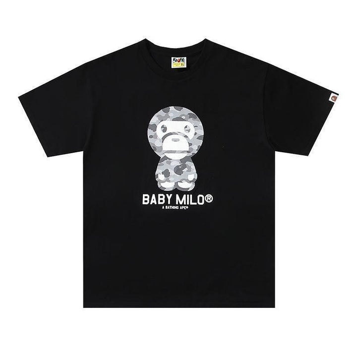 Bathing Ape Black Baby Milo T-Shirt without Collar
