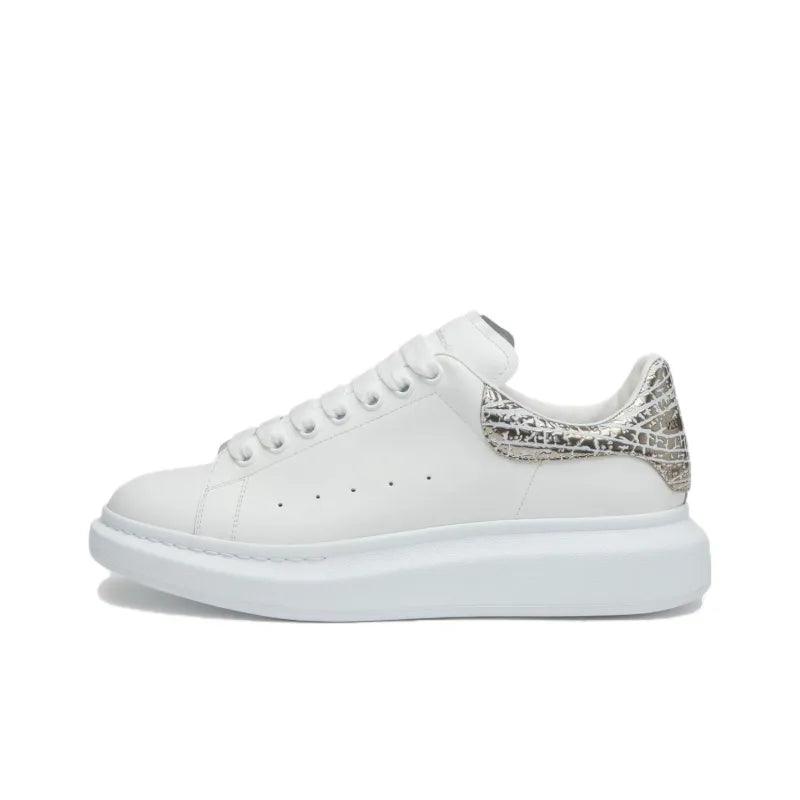 Alexander McQueen Oversized White Silver Croc