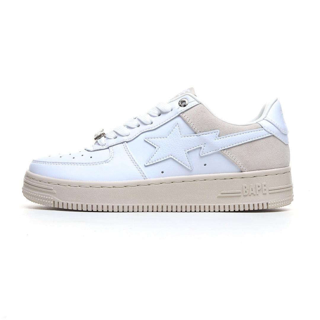 A Bathing Ape Bape Sta Low Suede Heel White