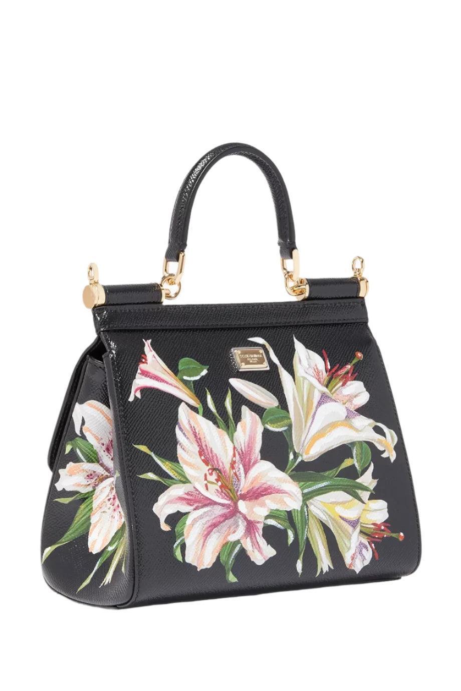 Dolce & Gabbana Small Sicily Lily Dauphine Leather Bag