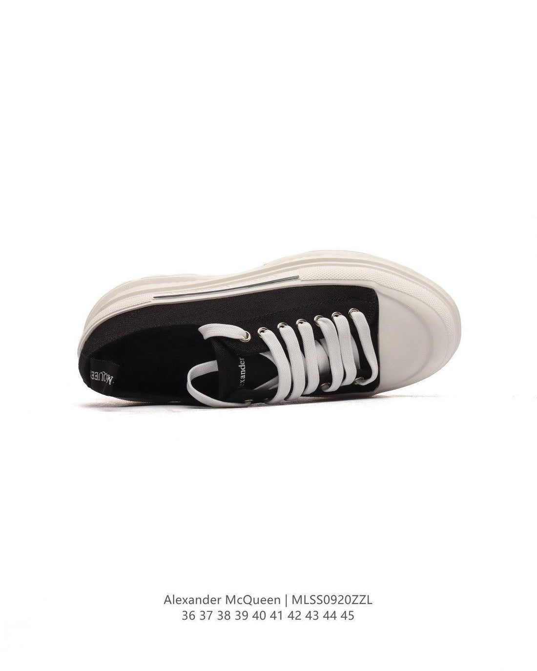 Alexander McQueen Women Tread Slick lace-up Sneakers 'Black/White'