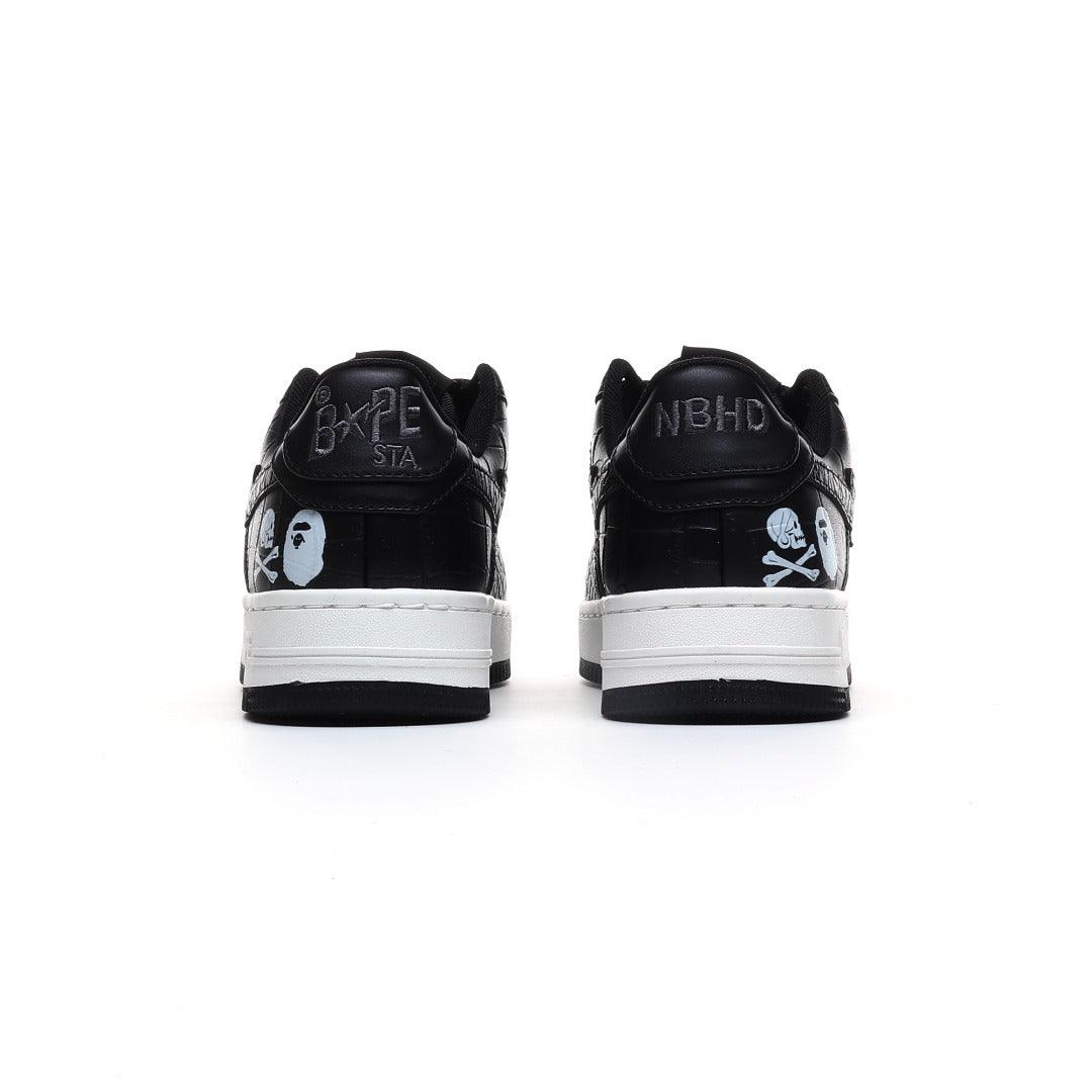 Neighborhood x Bapesta 'Black Crocodile & Ostrich'