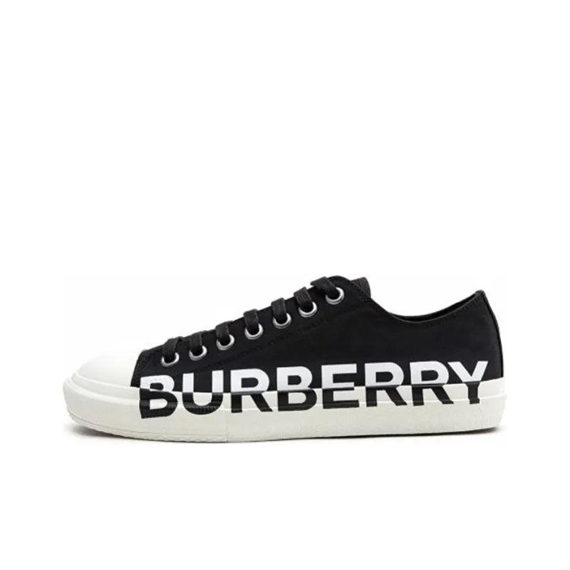 Burberry Logo Print Two Toned Sneakers 'Black Cotton White Sole'