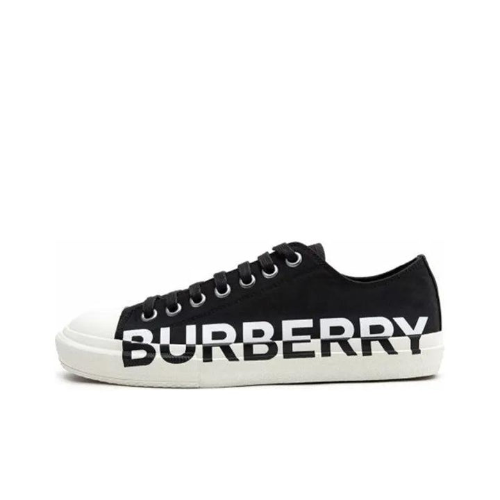 Burberry Logo Print Two Toned Sneakers 'Black Cotton White Sole'