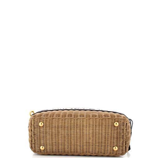 Christian Dior Basket Bag Wicker and Oblique Canvas Large