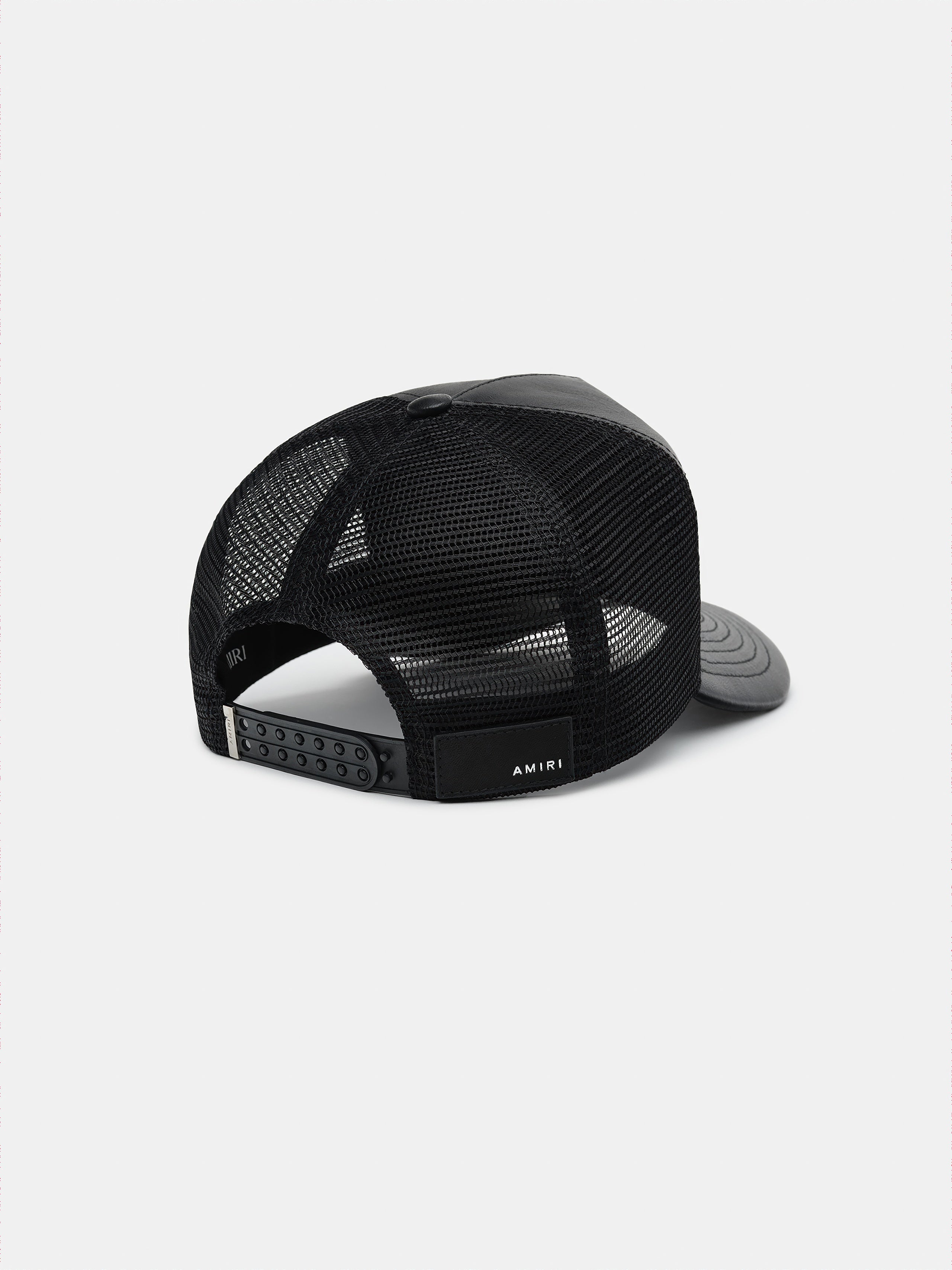 LEATHER MA TRUCKER HAT - Black