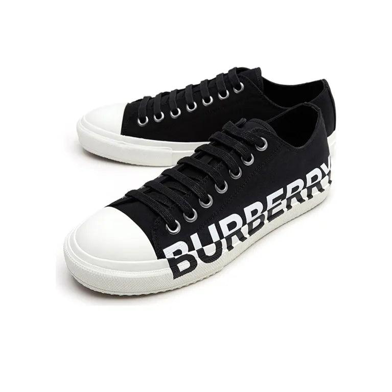 Burberry Logo Print Two Toned Sneakers 'Black Cotton White Sole'