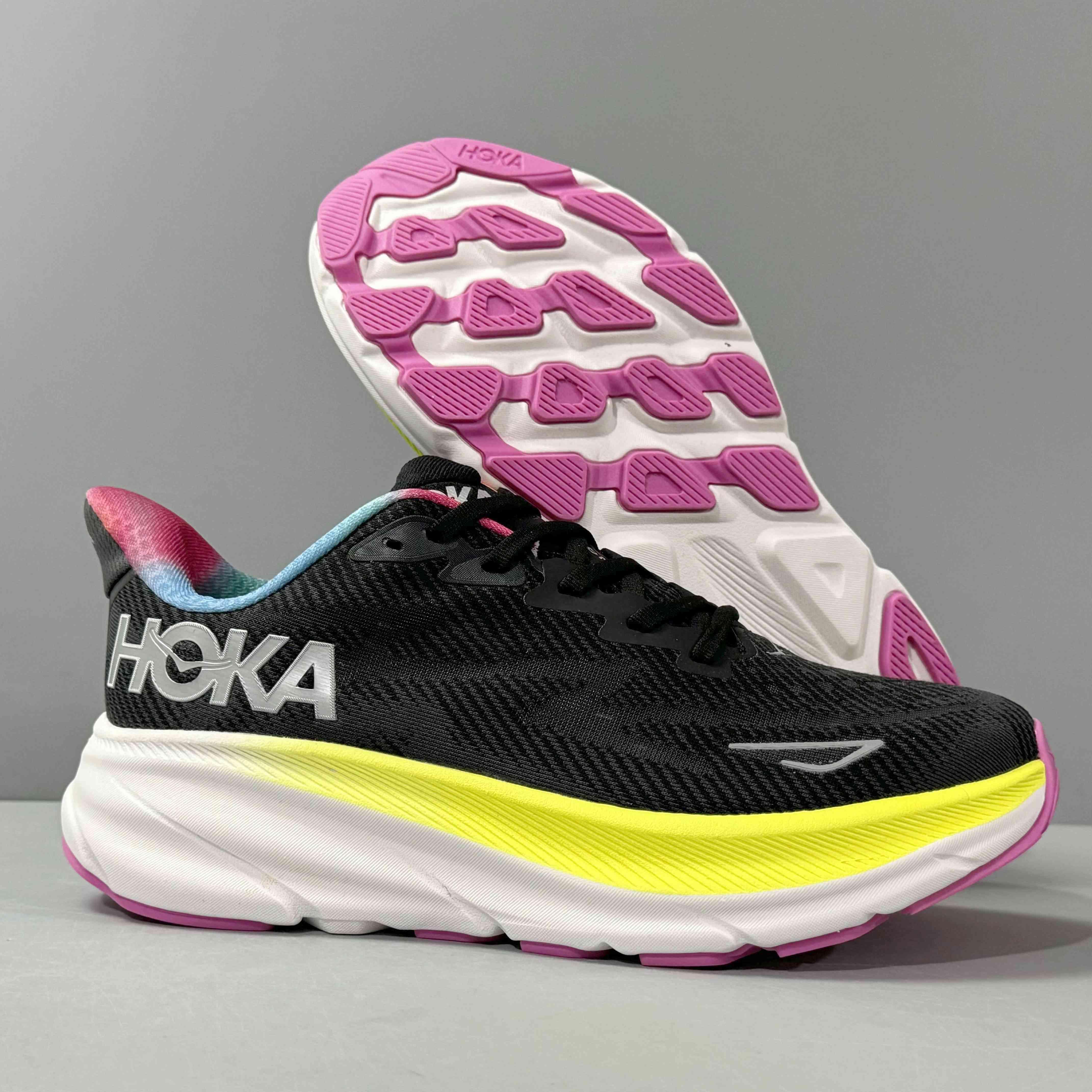 Hoka One One Clifton 9 'Black All Aboard Multi-Color'