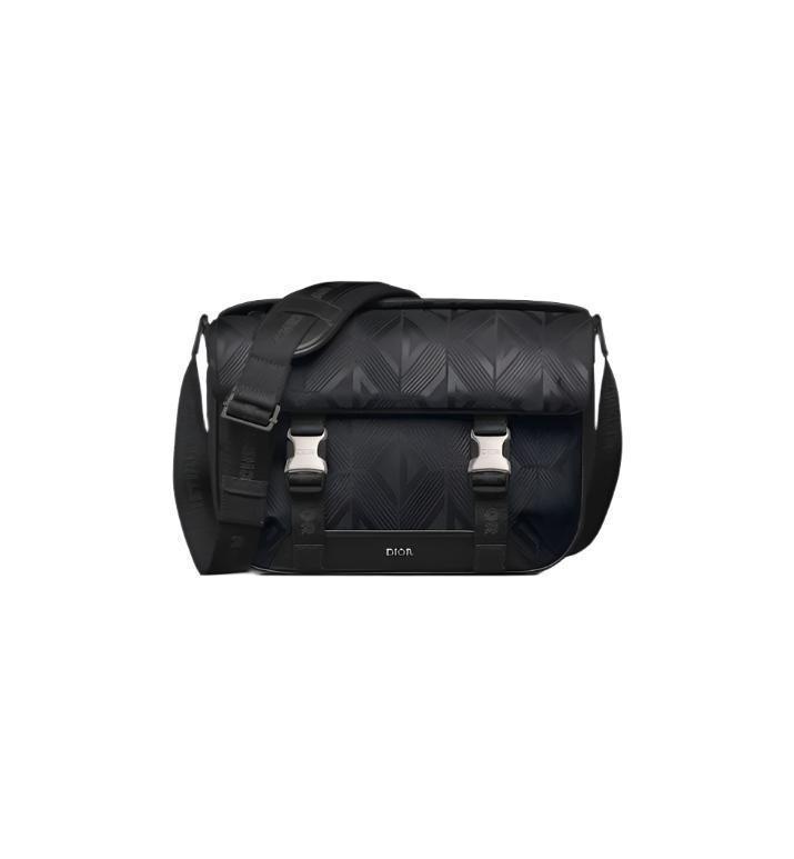 Dior Men Explorer Messenger Bag Black CD Diamond Mirage Ski Capsule Nylon