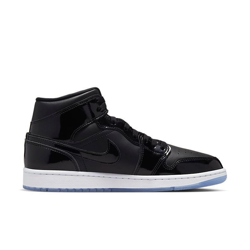Air Jordan 1 Mid SE 'Space Jam' - Iconic Black Patent Leather Sneakers