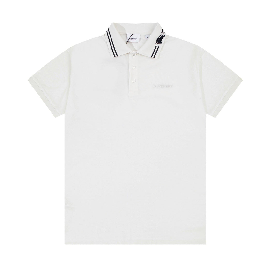 Burberry White T-Shirt With Collar