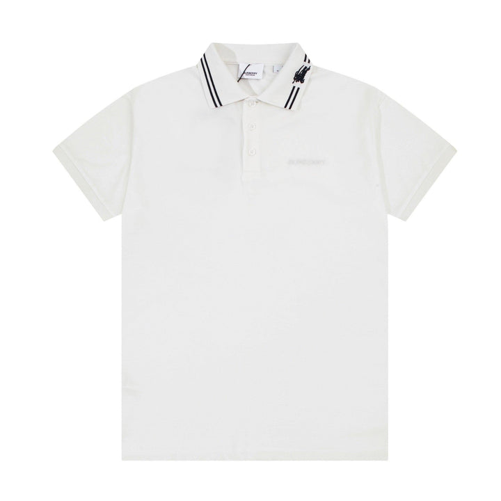 Burberry White T-Shirt With Collar