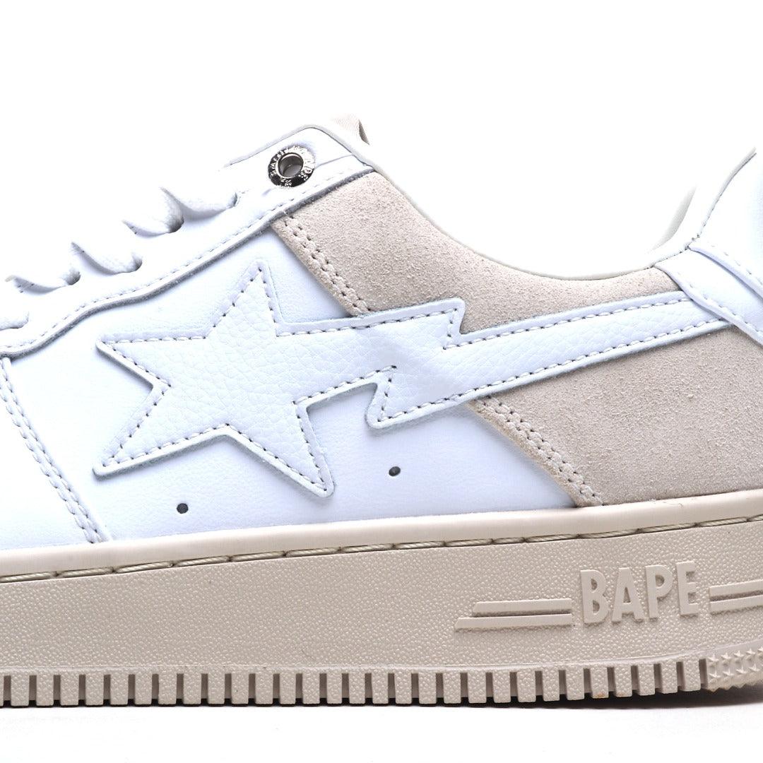A Bathing Ape Bape Sta Low Suede Heel White