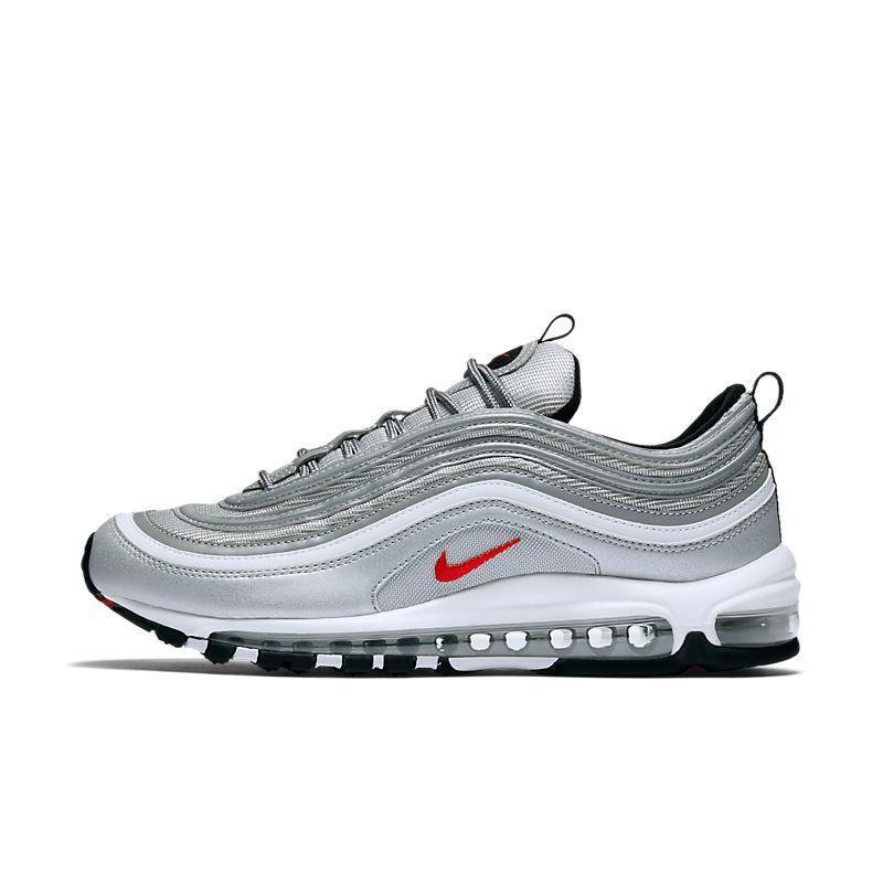 Nike Air Max 97 'Silver Bullet' - Iconic Metallic Silver Sneakers