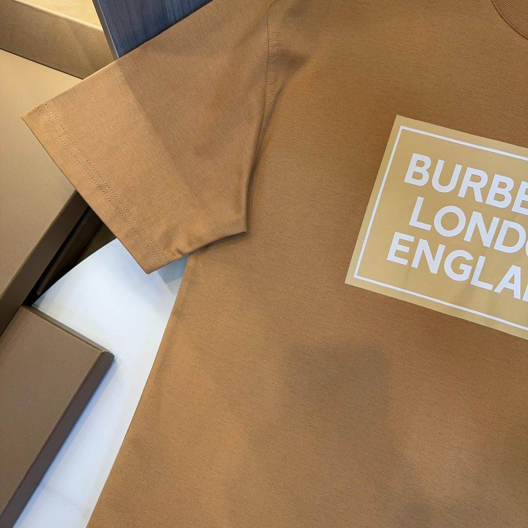 Burberry Brown & Beige T-Shirt Without Collar