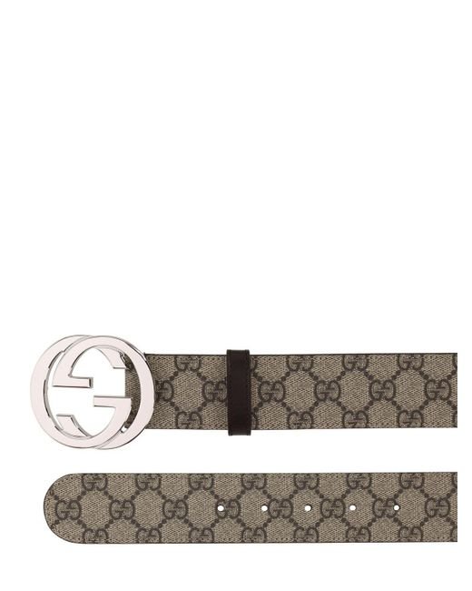GUCCI REVERSIBLE BELT WITH INTERLOCKING G BUCKLE CANVAS