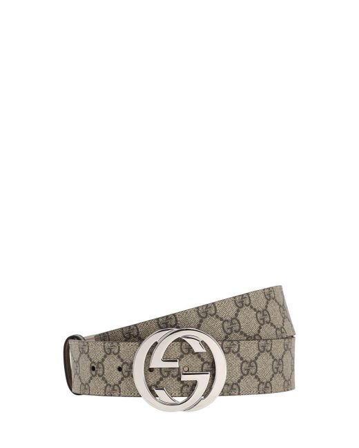 GUCCI REVERSIBLE BELT WITH INTERLOCKING G BUCKLE CANVAS