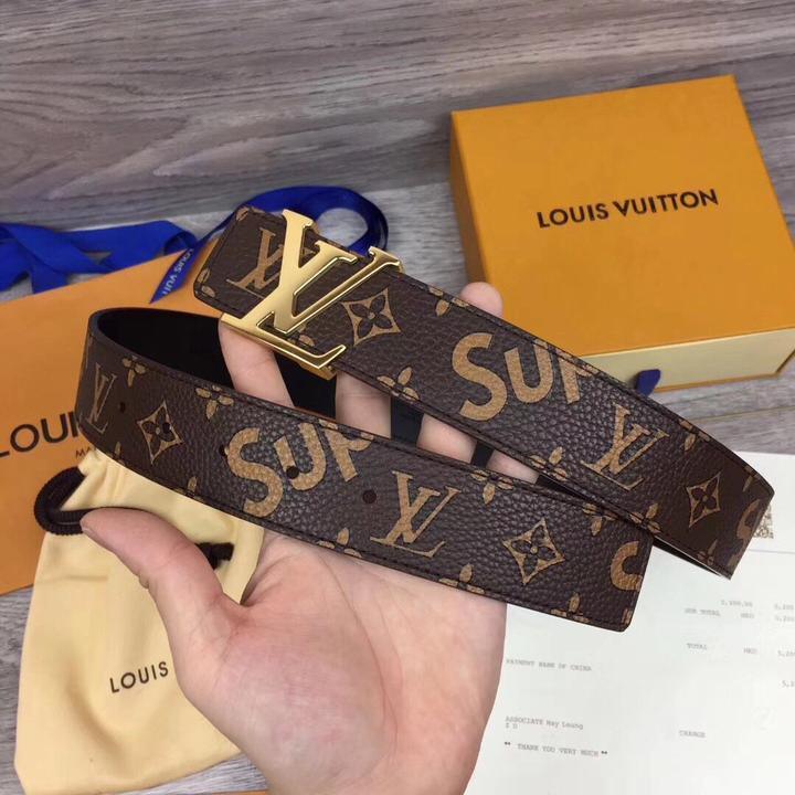 LOUIS VUITTON X SUPREME - LEATHER BELT - SleekGait