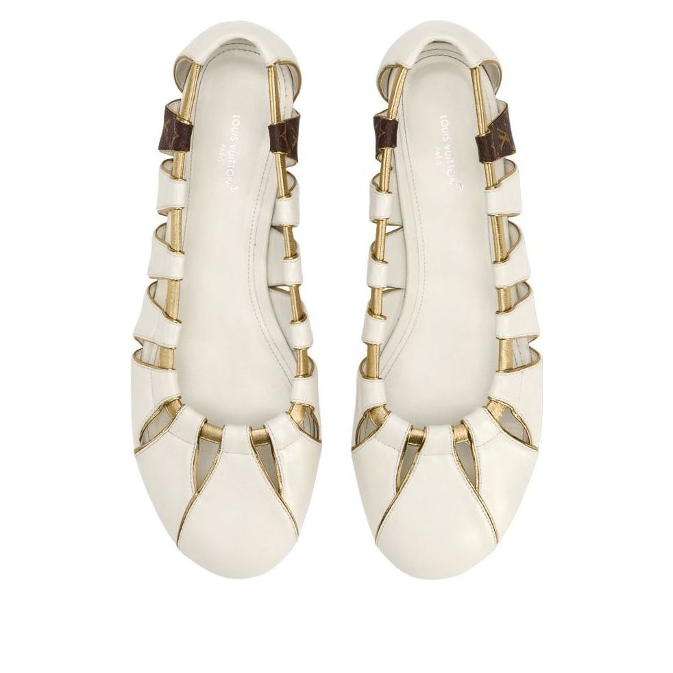 (WMNS) LOUIS VUITTON Spike Flat Ballerina 'Ecru' 1AKI4I