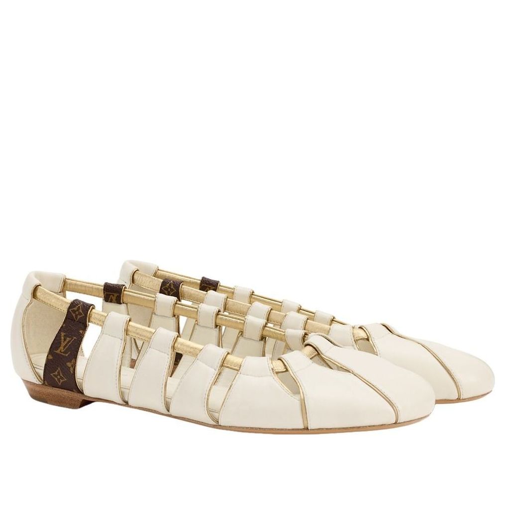 (WMNS) LOUIS VUITTON Spike Flat Ballerina 'Ecru' 1AKI4I