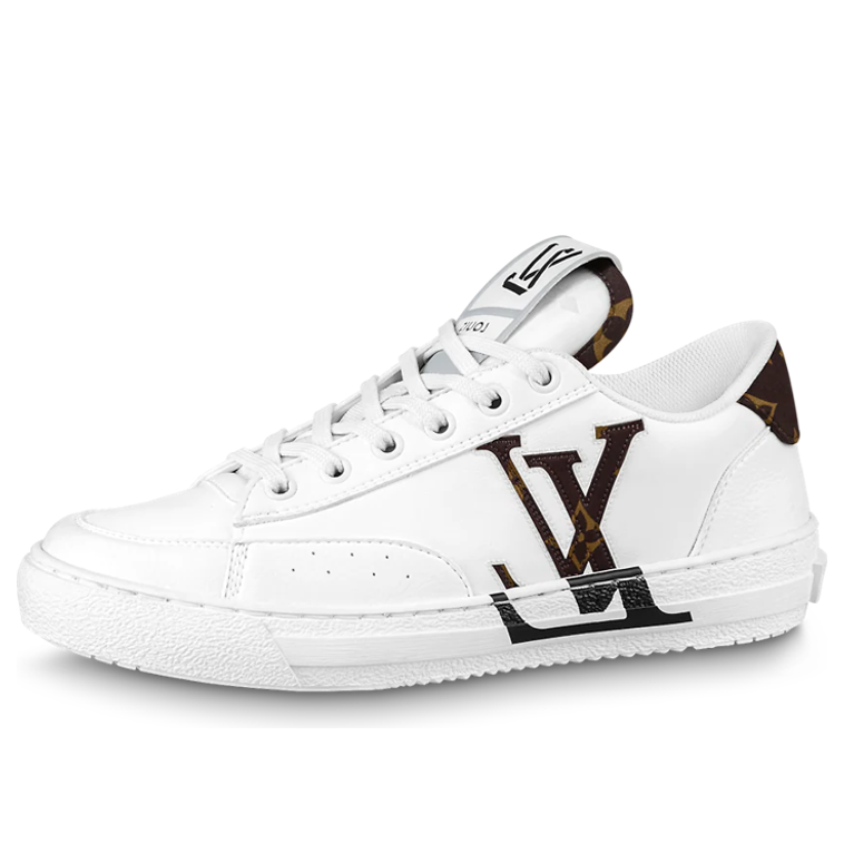 (WMNS) LOUIS VUITTON Charlie Sneakers 'White with Brown Side Logo' 1AADOW