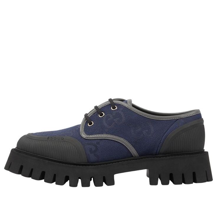 (WMNS) Gucci GG Lace Up Shoes 'Navy' 699552-UKOF0-4549