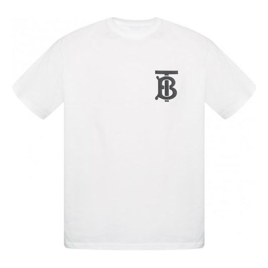 Burberry MENS Logo-Printed Exclusive Logo Loose Short Sleeve White 8017485
