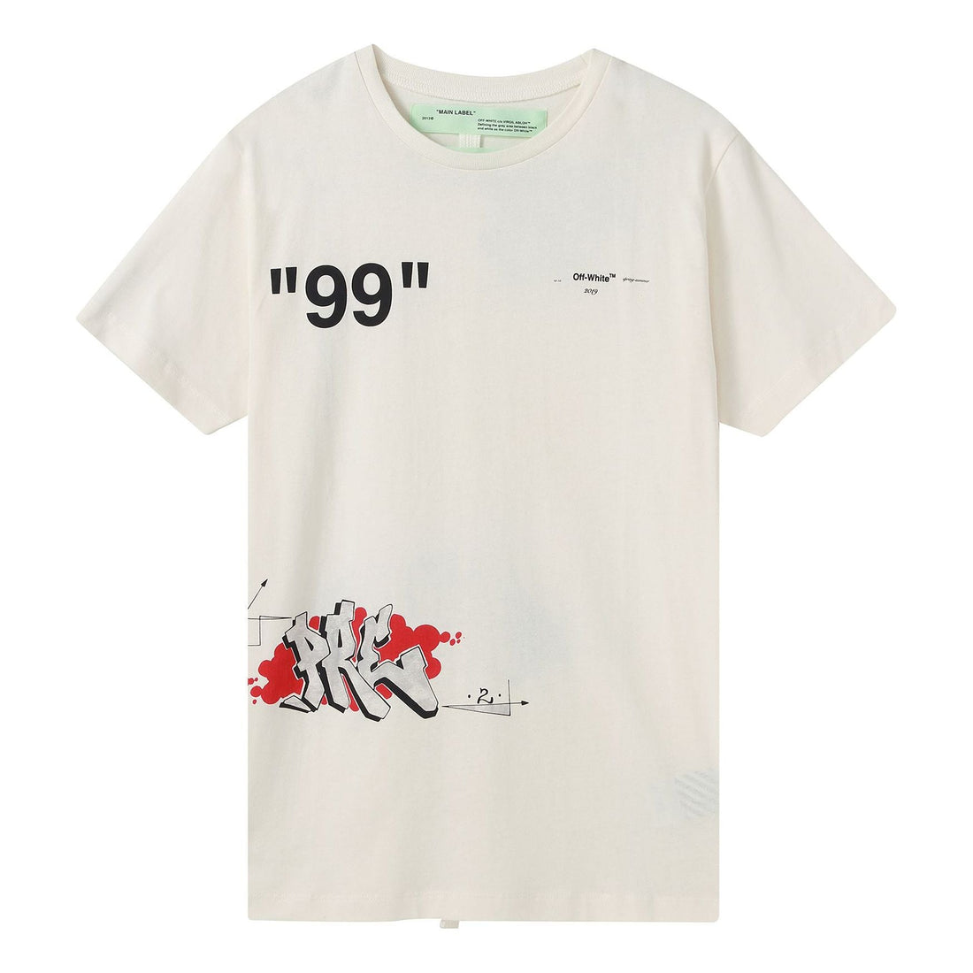 Off-White Graffiti Printing Short Sleeve White OMAA027R191850060288