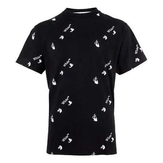 Off-White Logo Printing Short Sleeve Loose Fit Black OMAA038R21JER0101001