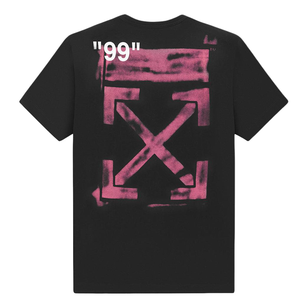 Men's Off-White Arrow Pattern Short Sleeve Loose Fit Black T-Shirt OMAA038R191850151028